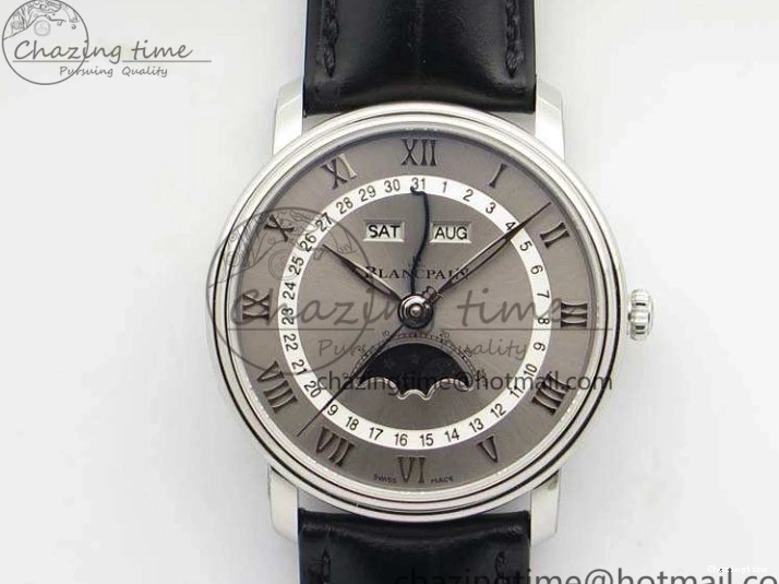 0321 Villeret 6654 SS Complicated Function OMF 1:1 Best Edition White Dial on Brown Leather Strap A6654 V Popular 7904